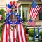 4th of July 6ft Skeleton Clothing Accessories, USA Flag, Fuzzy Wig, and Cape